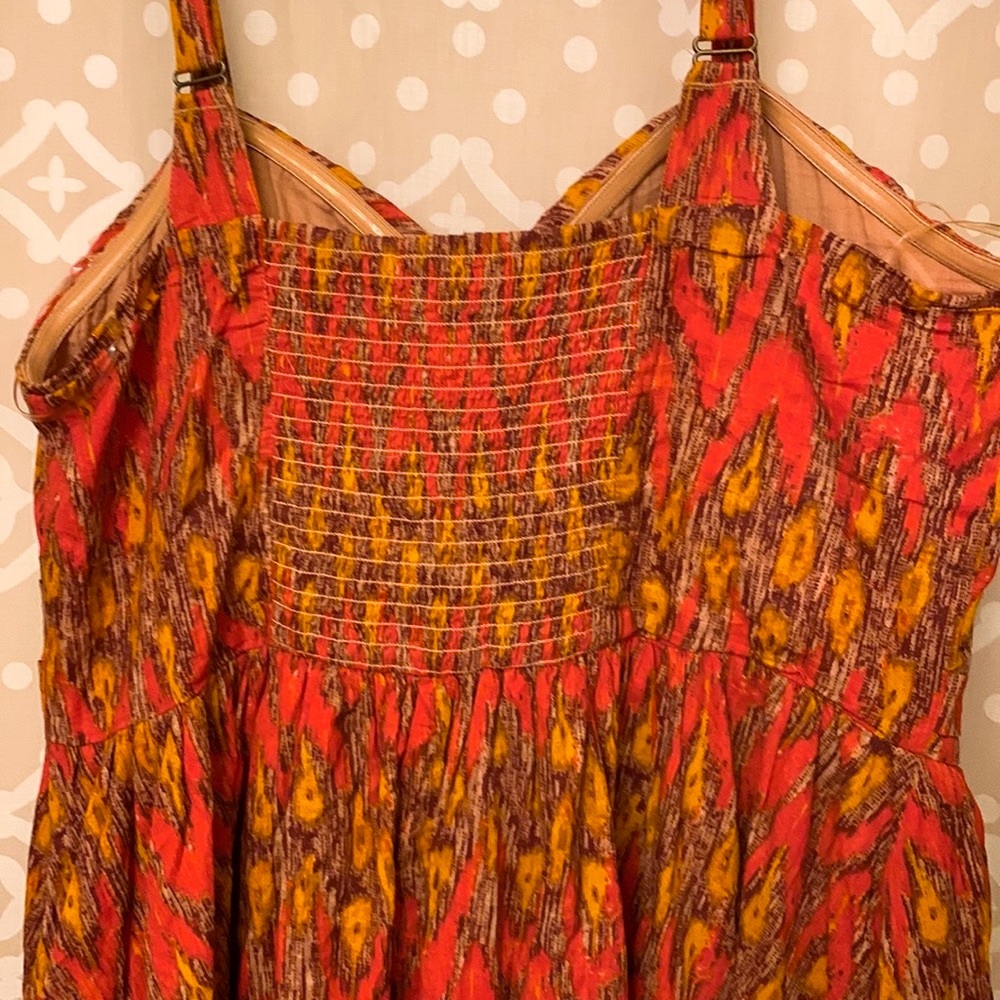American Rag Orange Patterned Spring Dress. Size 1 - Picture 4 of 5